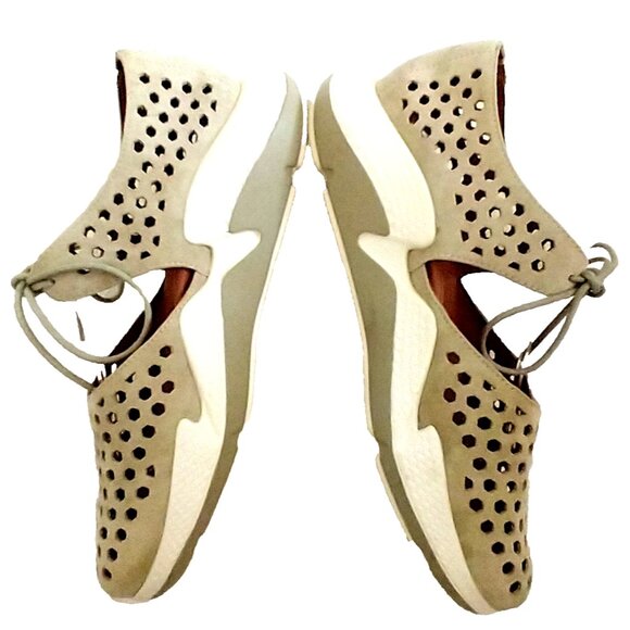 L'amour Des Pieds Shoes - L'amour Des Pieds Women Himar Beige Suede Platform Tie Sneaker Perforated - 7M